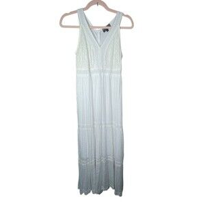 J Gee Dress Womens Sz Small White Lace  Sleeveless Maxi‎ Cottagecore Bridal Boho